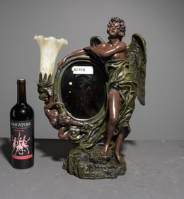 Art Nouveau Style Resin Angel Tulip Lamp