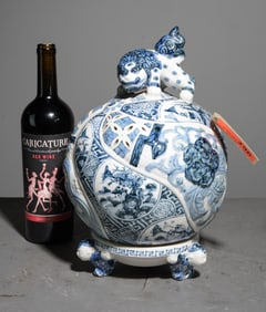 Japanese Kutani Koro Censer with Shishi / Guardian Lion