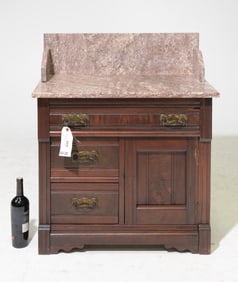 American Mahogany Small Marble Top Wash Stand