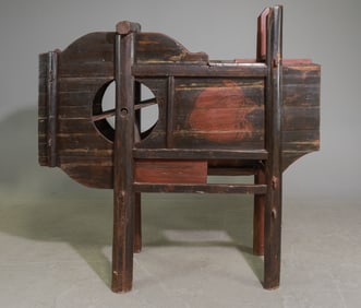 Antique Chinese Wooden Rice Thresher