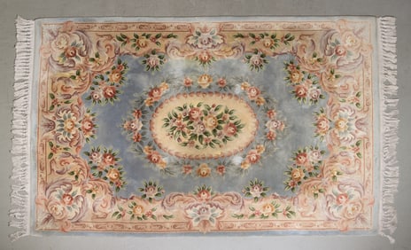 Hand Knotted Floral Pattern Rug - 9'2 x 6'
