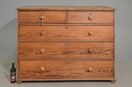Pine Large Five Drawer Dresser / Chest