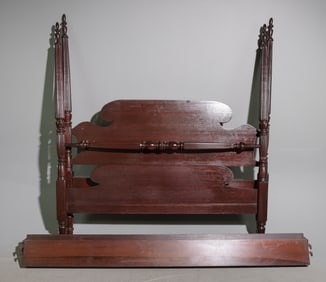 American Mahogany Four Poster Bed with Rails #2