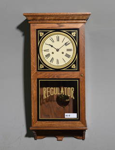 American Oak Regulator Wall Clock: American Oak Regulator Wall Clock - 31 in tall x 15 x 7.5