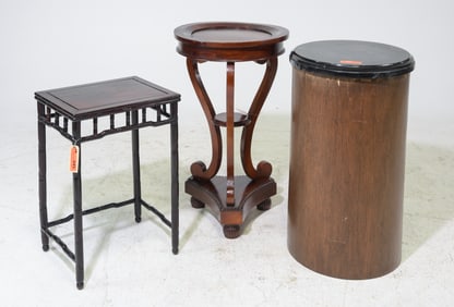 Three Assorted Occasional Tables / Pedestals
