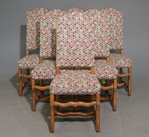 French Mouton Style Set of 6 Beech Wood Dining Chairs