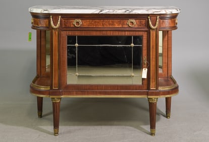 Louis XVI Style Curved Marble Top Server #1