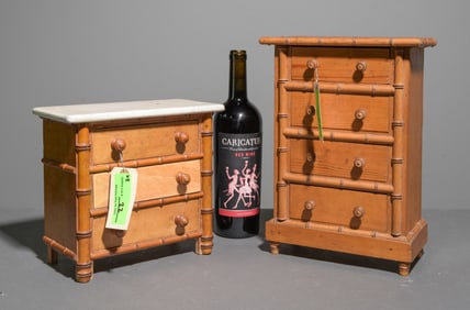 2 French Faux Bamboo Salesman Samples