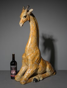 Large Resting / Sitting Giraffe Statue / Figure