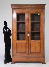 Louis Philippe Style Double Door Cherry Bookcase
