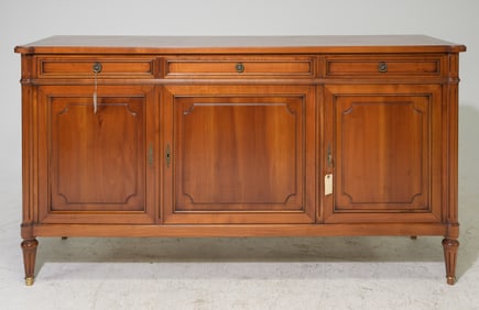 Louis XVI Style Cherry Three Door Sideboard