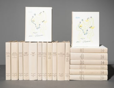 French Set of 19 Assorted White Books / Novels
