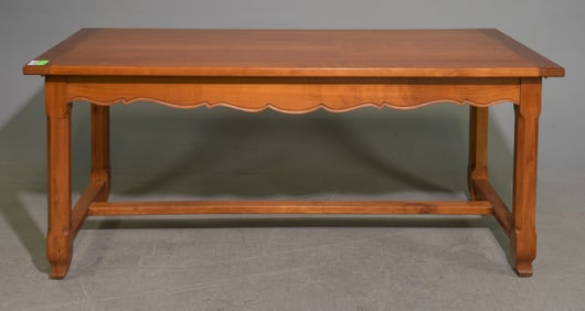 French Solid Cherry Farmhouse Table with 2 Leaves