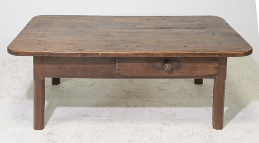 French Rustic Oak Coffee / Cocktail Table with Drawer