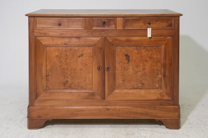 French Cherry & Burled Ash Buffet / Sideboard