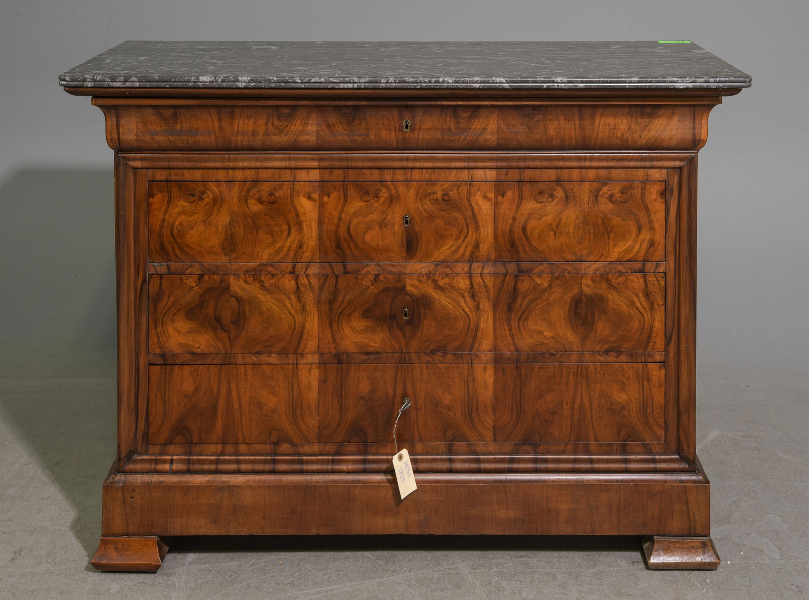 Louis Philippe Style Walnut Marble Top Chest (1 of 5)