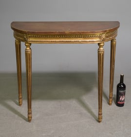 Louis XVI Style Gold Finished Hall Table