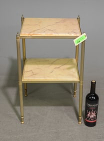 French Two Tier Marble Side Table