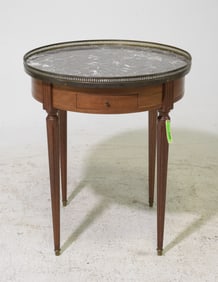 Louis XVI Style Grey Marble Top Boulette Table