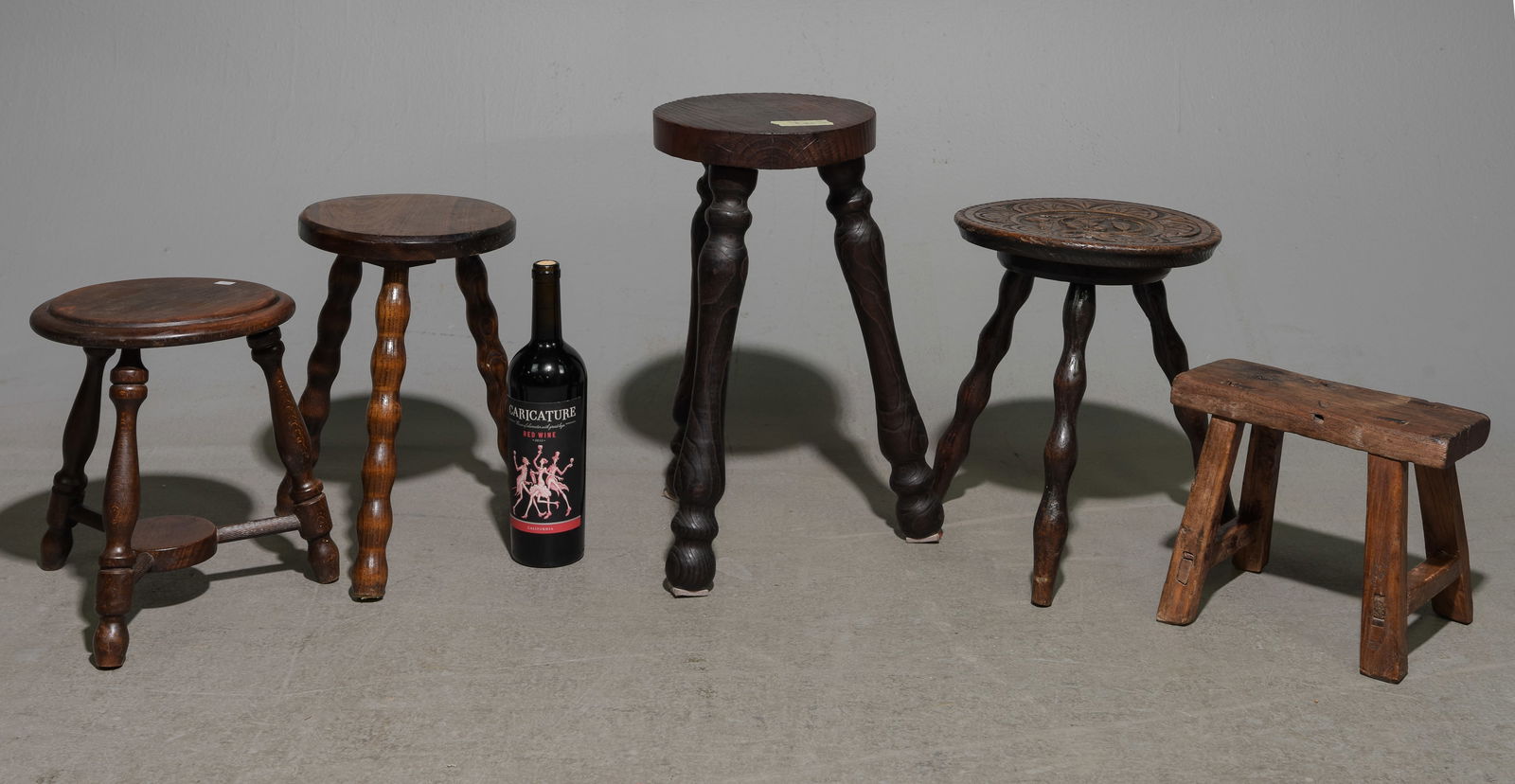 Five Assorted French Milk / Petite Stools (1 of 5)