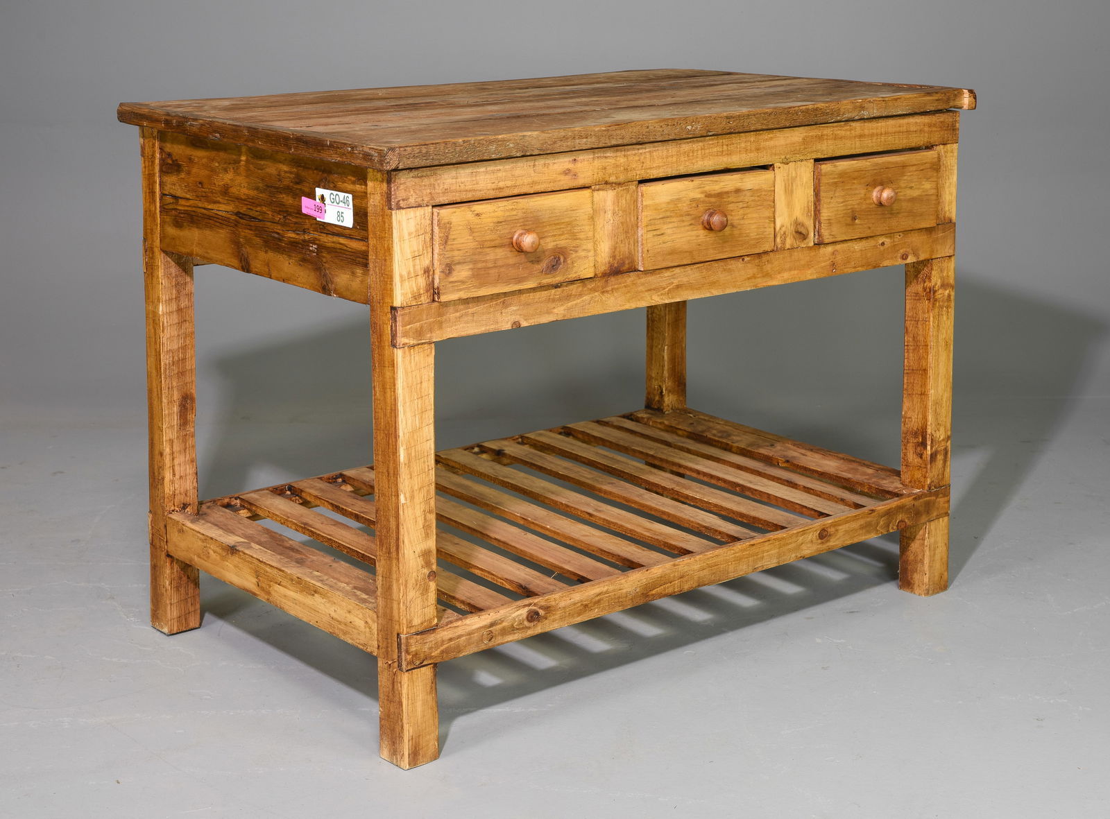 British Pine Large Island with Pot Rack Base (1 of 3)