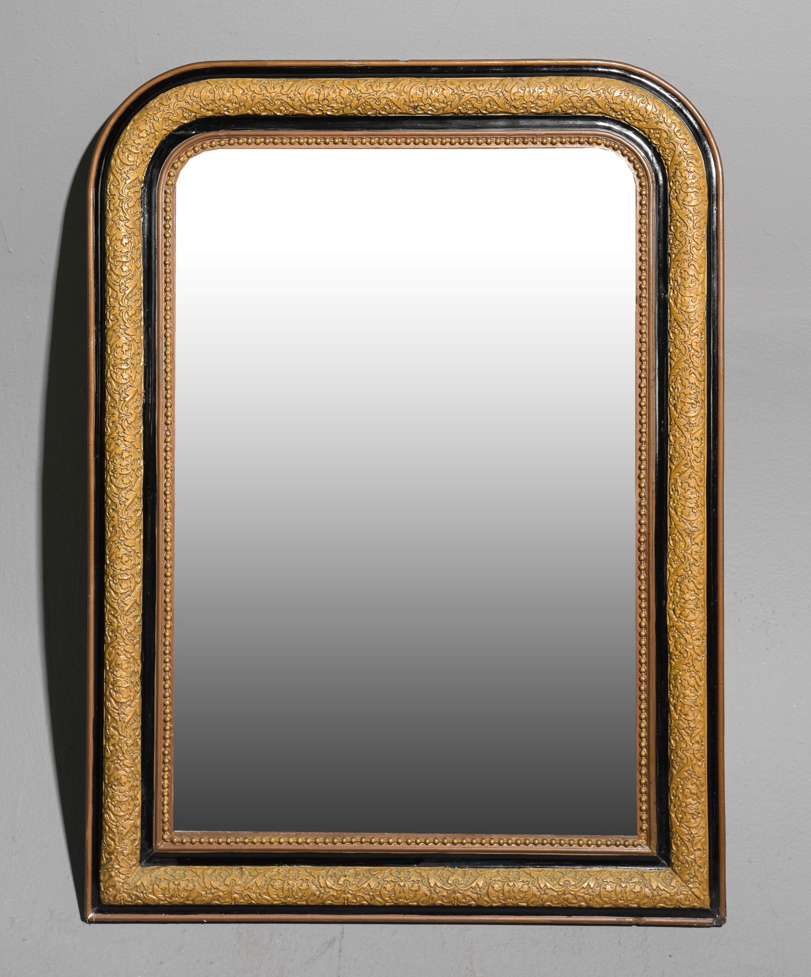 Louis Philippe Style Black & Gold Framed Mirror (1 of 4)