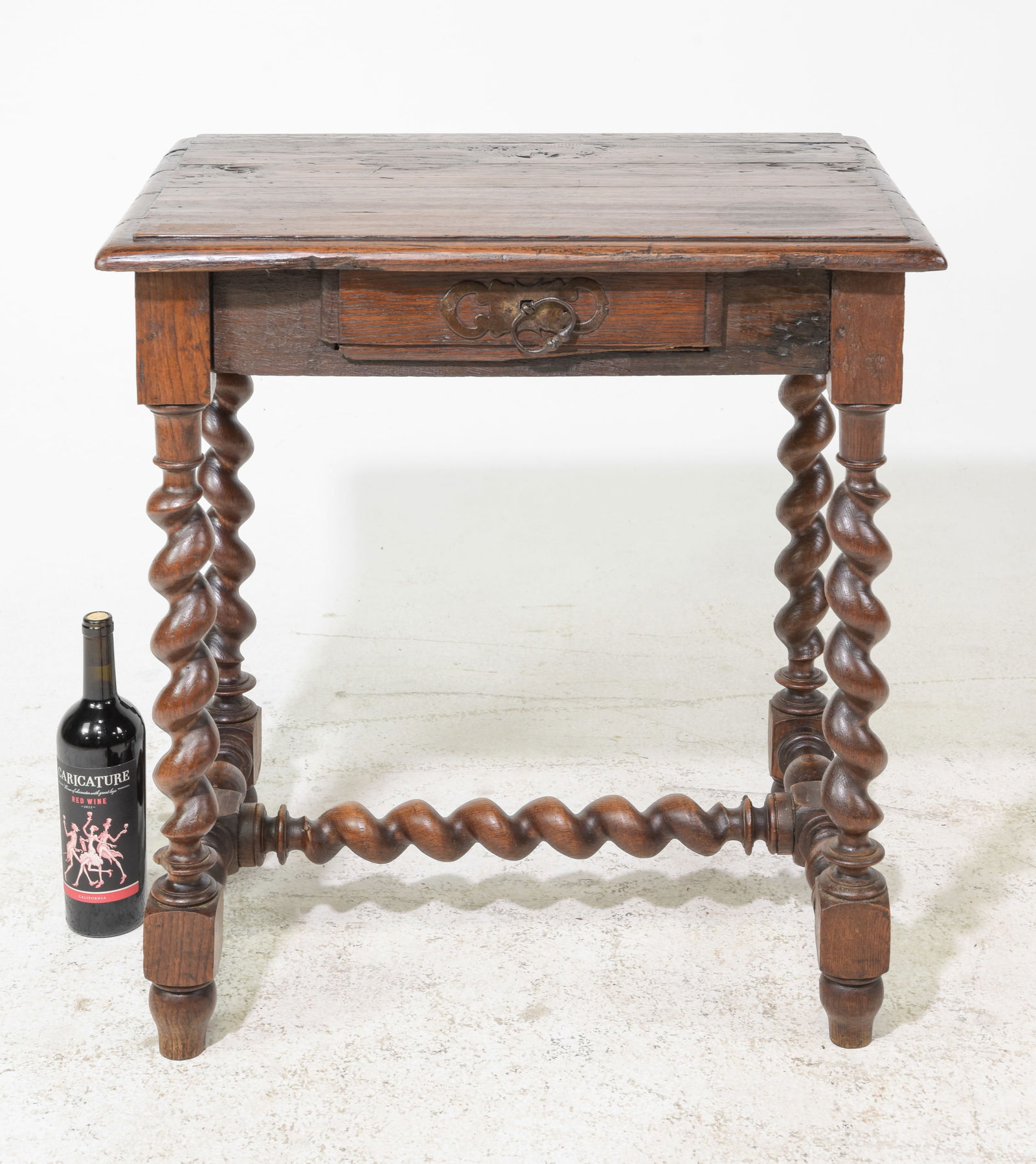Louis XIII Style Carved Oak French Twist Table (1 of 4)