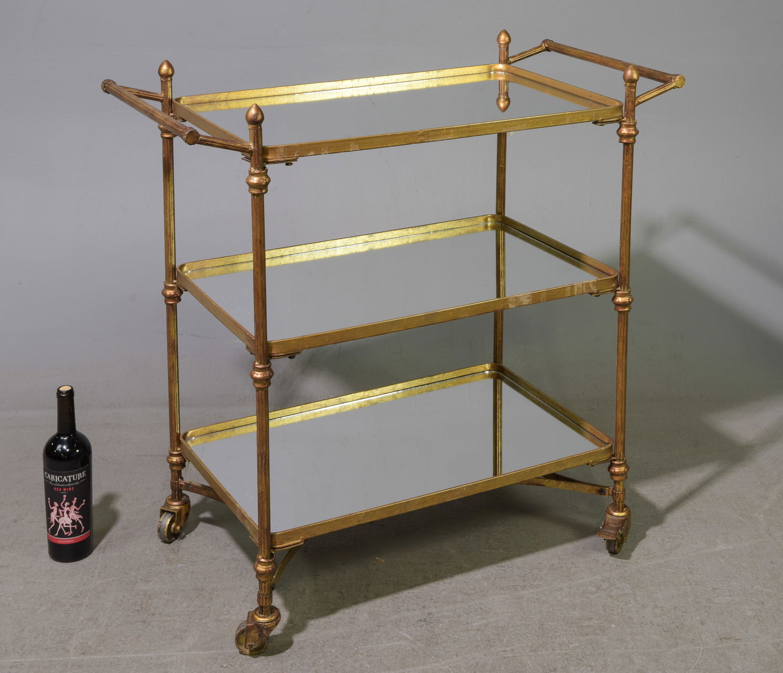 Gold Finished Three Tier Bar Cart / Trolley (1 of 5)