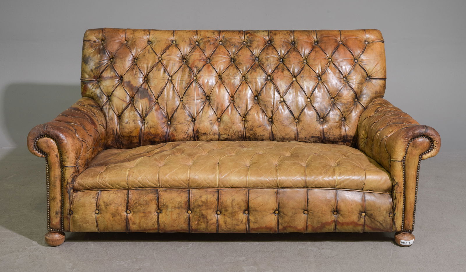 Leather Button Tufted Sofa / Loveseat (1 of 9)