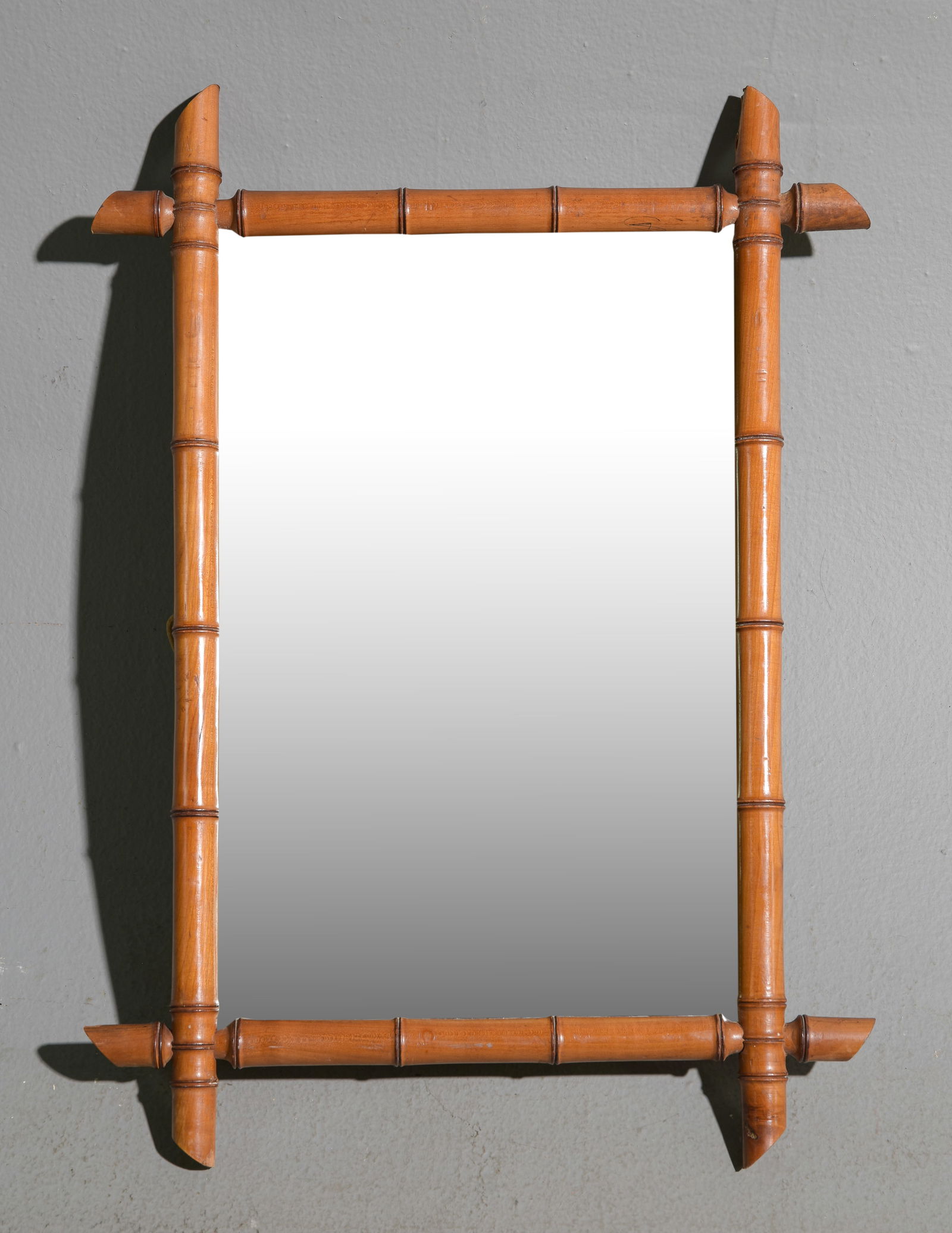 Faux Bamboo Small Framed Mirror (1 of 4)