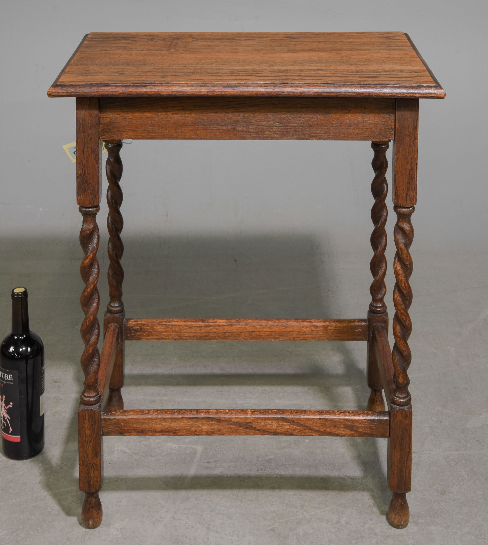 British Oak Barley Twist Occasional Table #2: British Oak Barley Twist Occasional Table c.1920's-30's - 29 in tall x 23.5 x 15.5