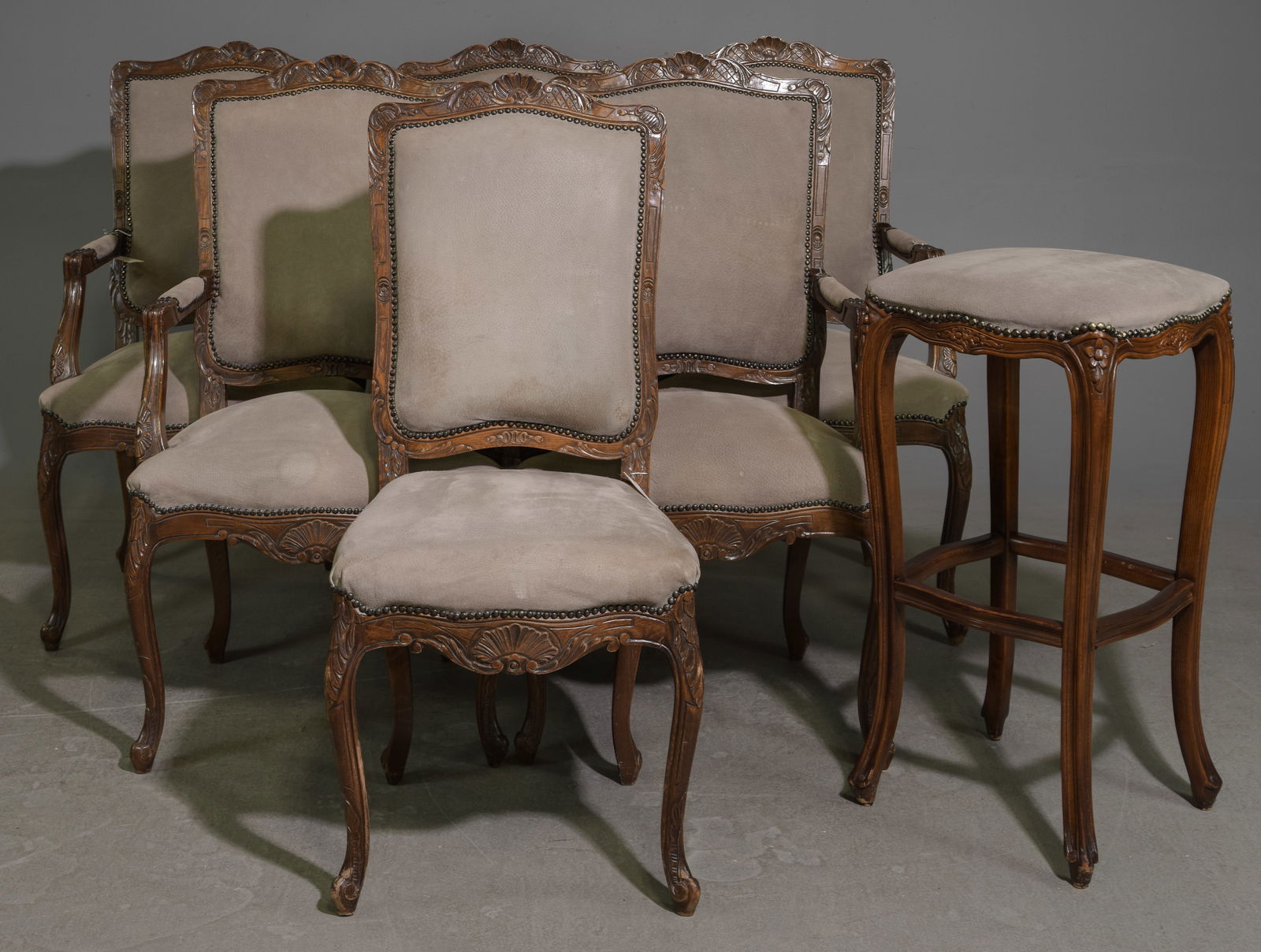French Style Set of 6 Dining Chairs & Counter Stool (1 of 5)
