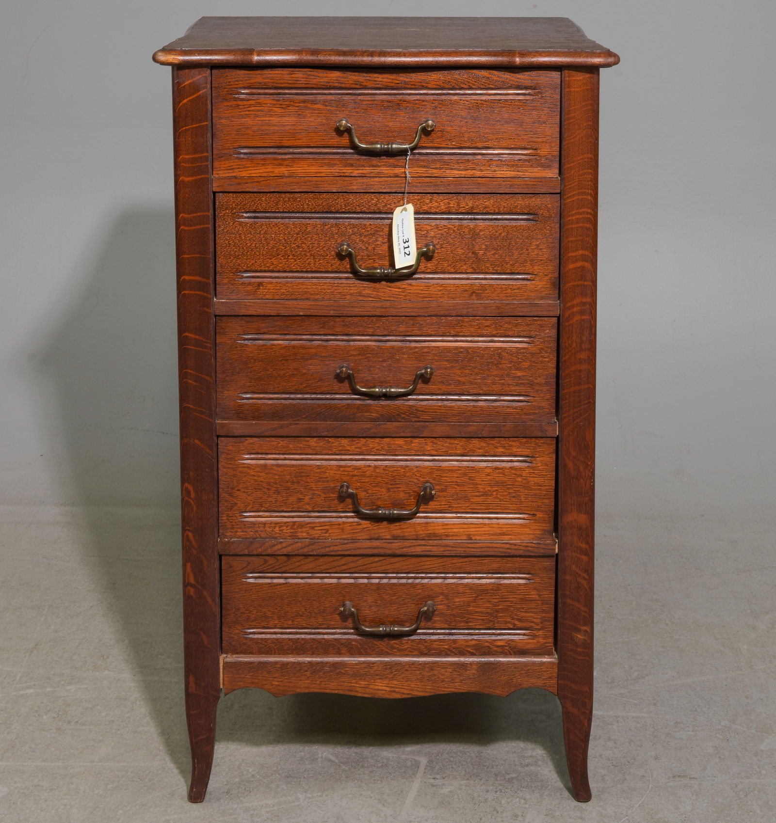 French Oak Five Drawer Chest / Dresser (1 of 4)