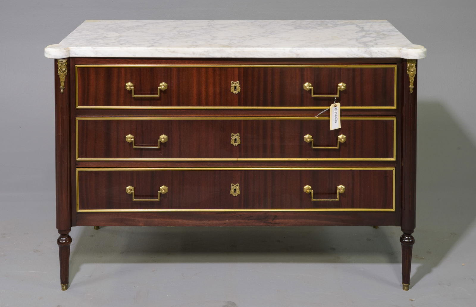 Louis XVI Style White Marble Top Chest #2 (1 of 5)