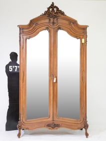 Louis XV Style Double Mirror Door Armoire