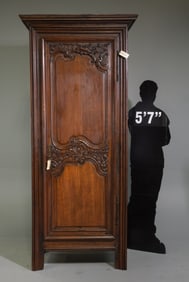 French Carved Door Bonnetiere / Hall Robe
