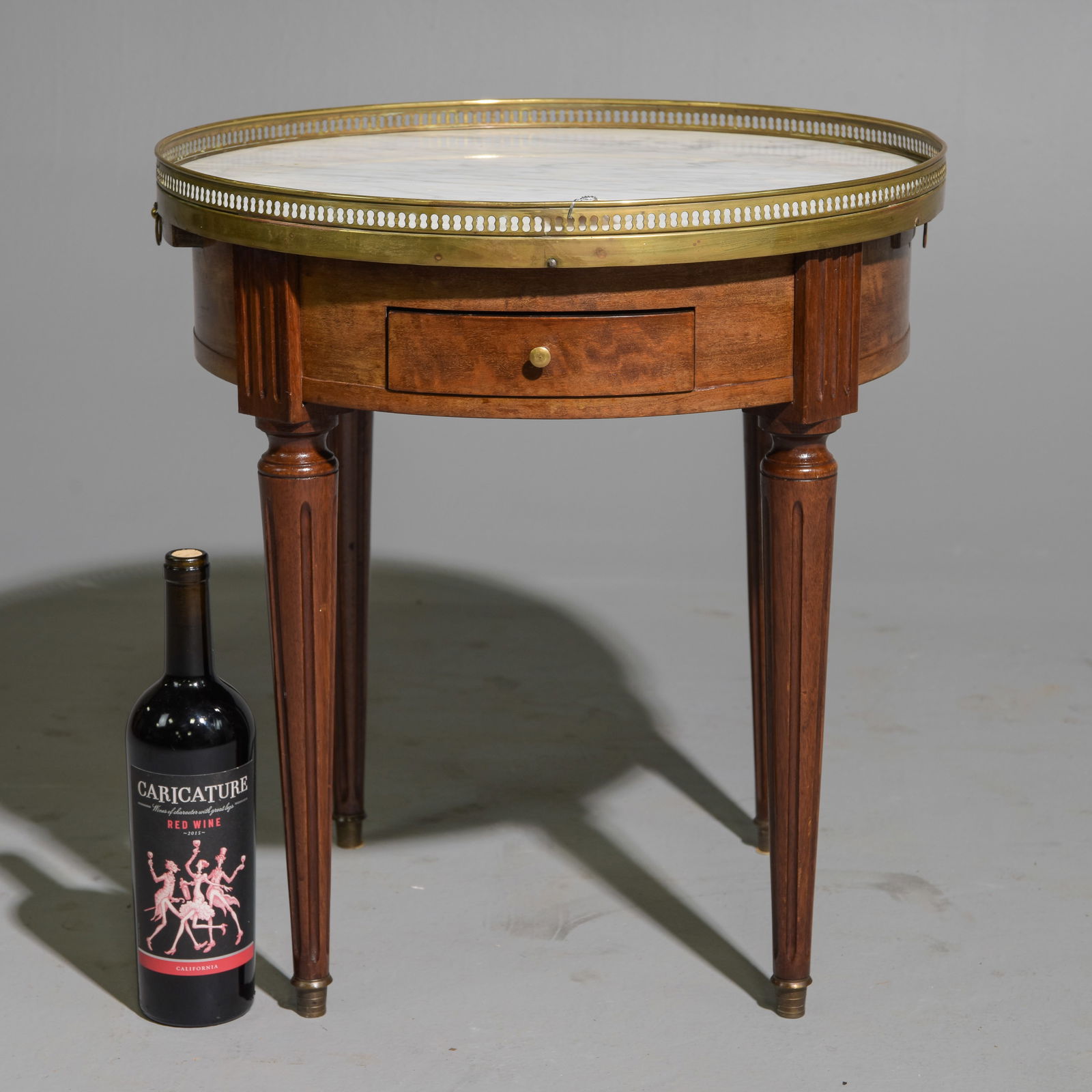 Louis XVI Style Small White Marble Top Side Table (1 of 4)