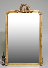 French Gold Gilt / Painted Framed Beveled Mirror