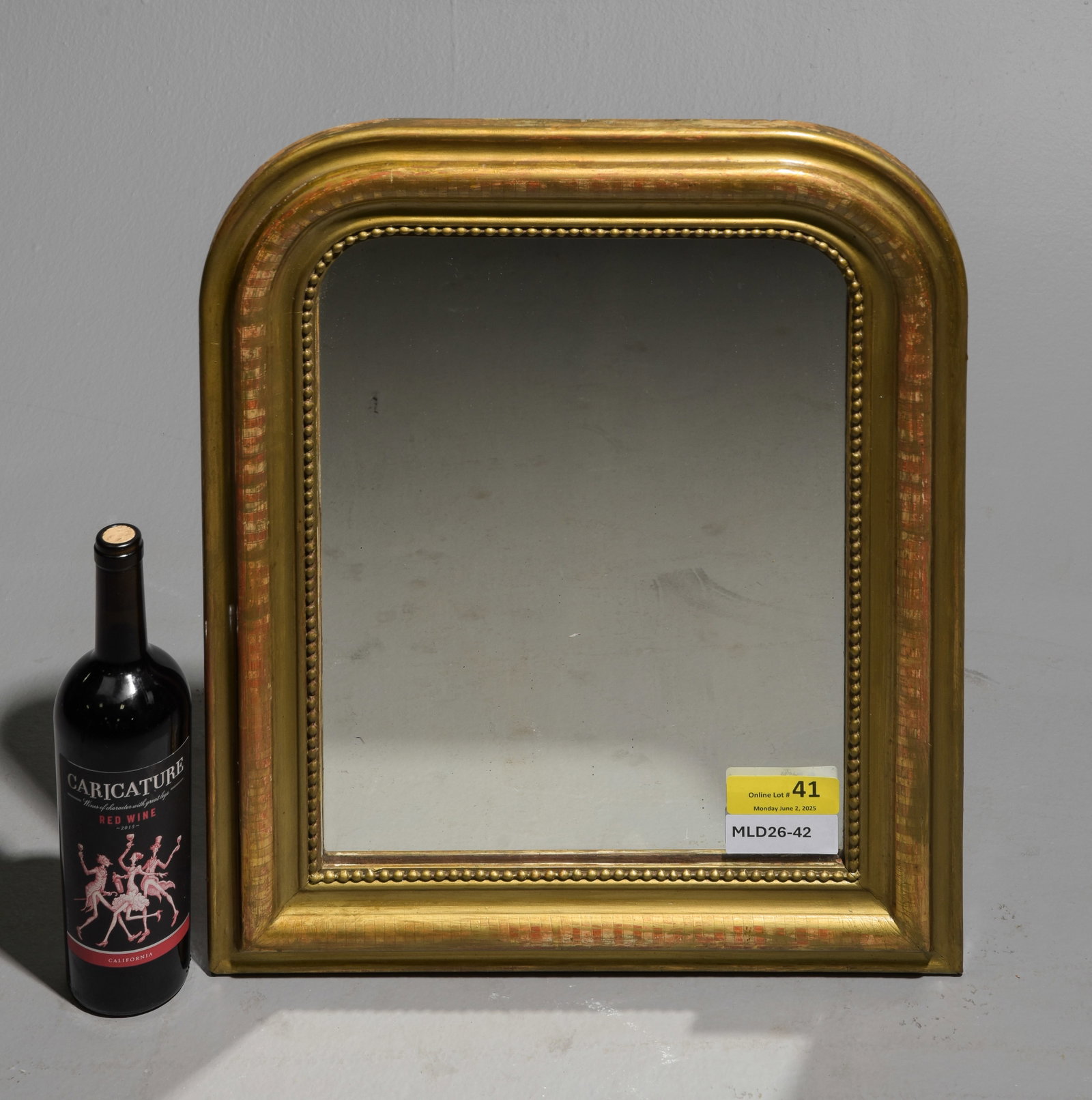 Louis Philippe Style Petite Gold Framed Mirror: French Louis Philippe Style Petite Gold Framed Mirror - 21 in tall x 18 x 1.5