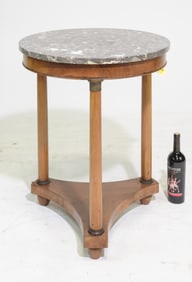 French Empire Style Grey Marble Top Occasional Table