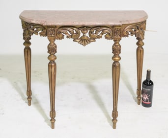 Louis XVI Style Marble Top Hall Table / Console