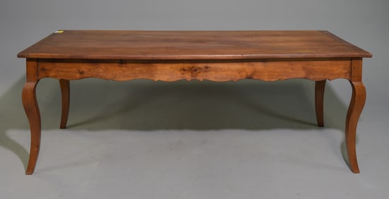 French Rustic Farmhouse Table with Drawer
