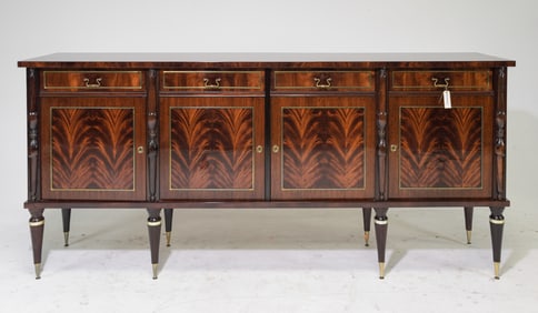 French Mahogany Veneer Four Door Sideboard