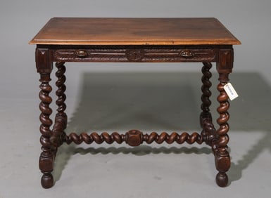 Louis XIII Style French Twist 2 Drawer Writing Table