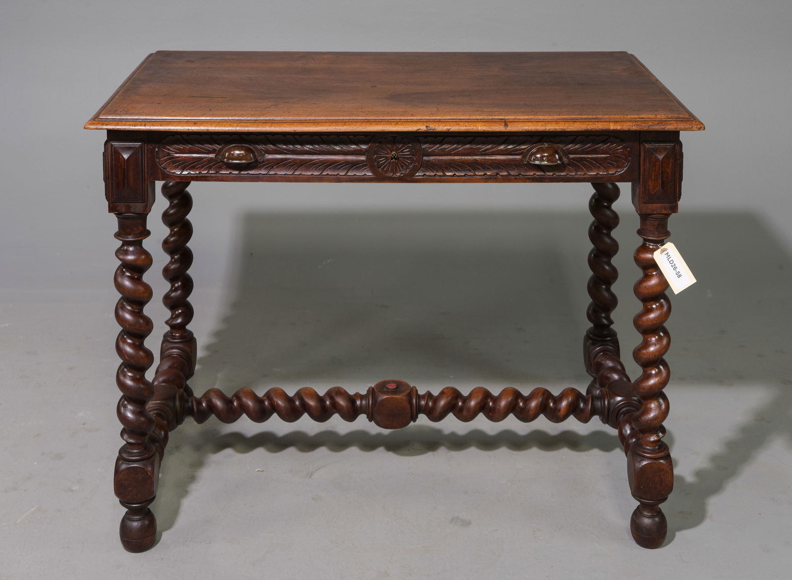 Louis XIII Style French Twist 2 Drawer Writing Table (1 of 5)