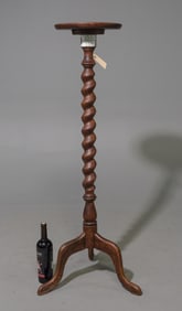 British Tall Oak Barley Twist Plant Stand