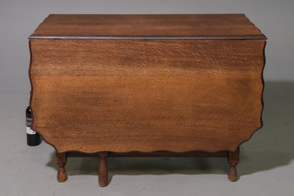 British Large Oak Barley Twist Drop Leaf Table