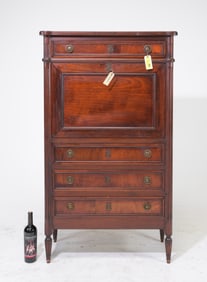 Louis XVI Style Mahogany Secretary Abattant