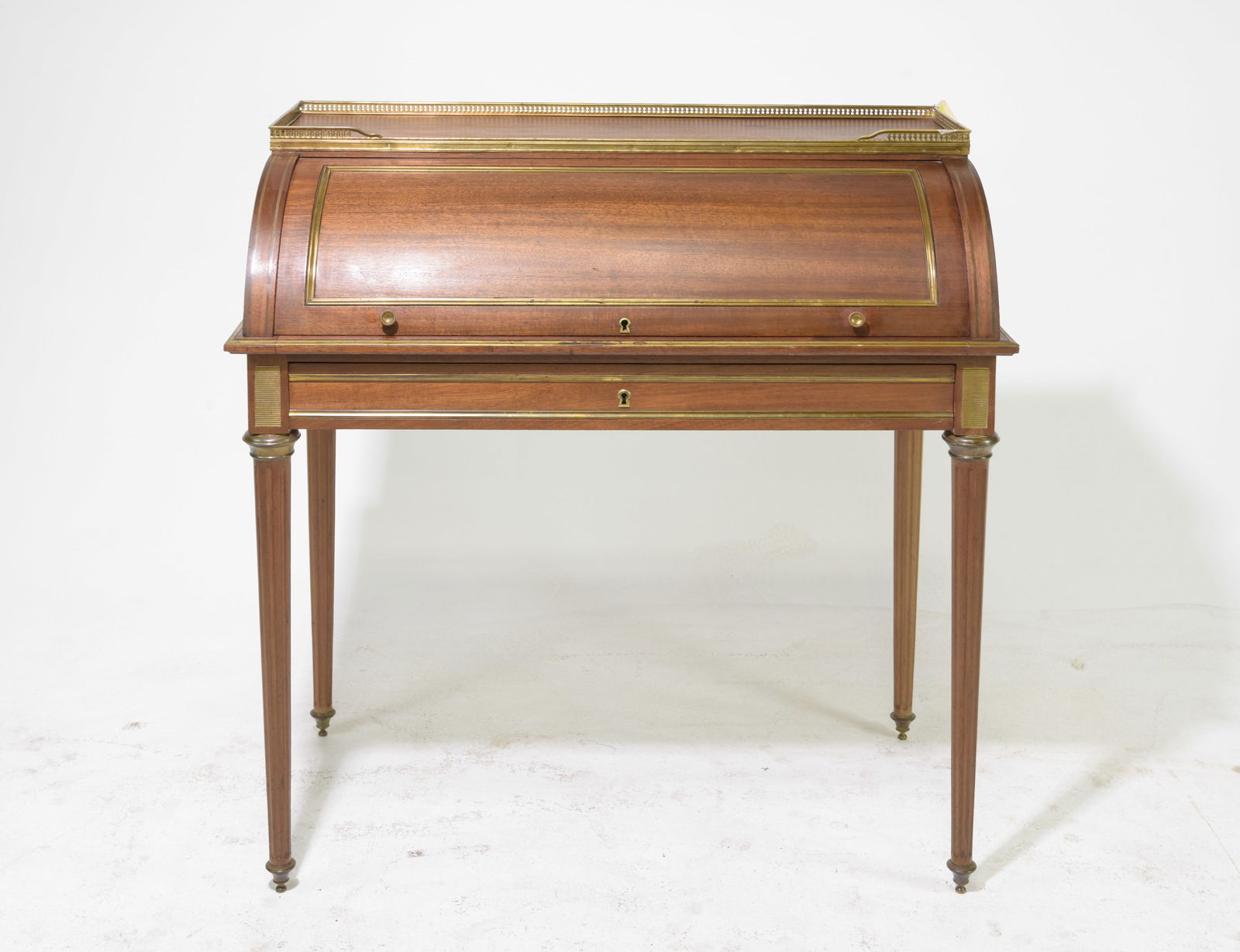 Louis XVI Style Cylinder Roll Top Desk (1 of 6)