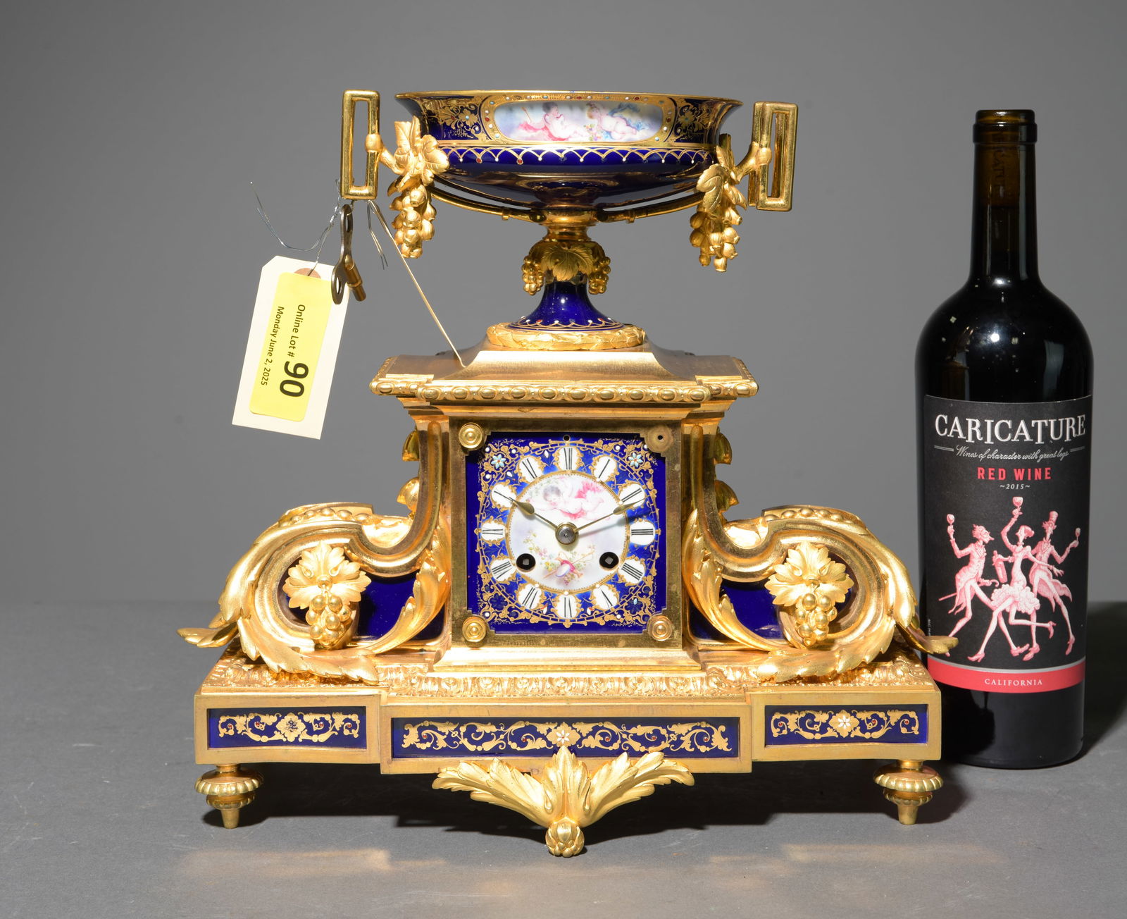 French Gilded Ormolu & Sevres Style Porcelain Clock (1 of 6)